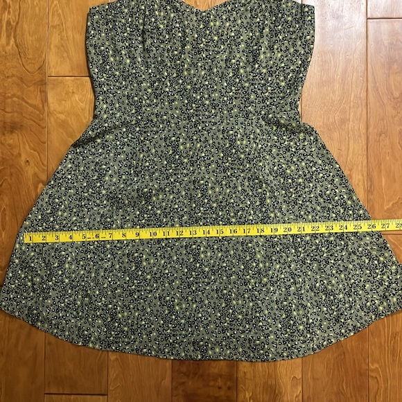 Calvin Klein Jeans Olive Green Leopard Print Mini Dress Size S Fairy Boho Casual - Picture 6 of 13